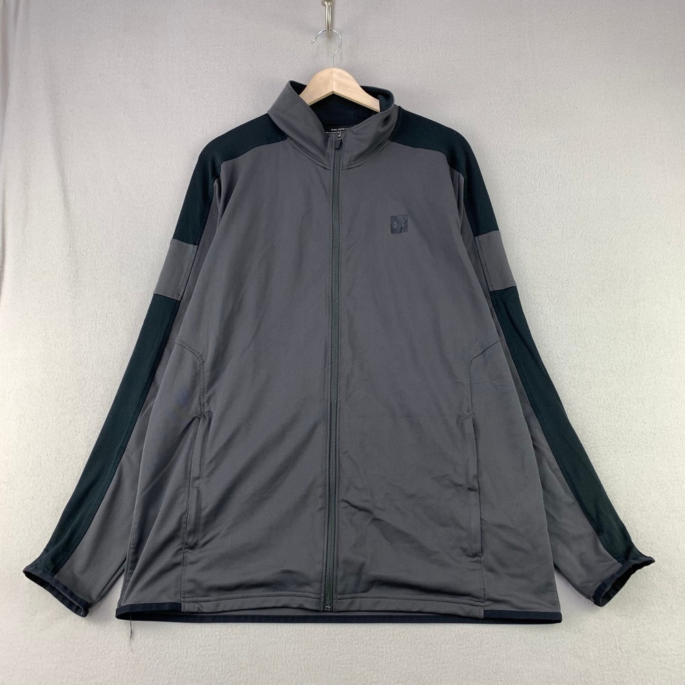 Under Armour Running Jacket Mens XXL Grey Full-Zip Performance Fleece Top